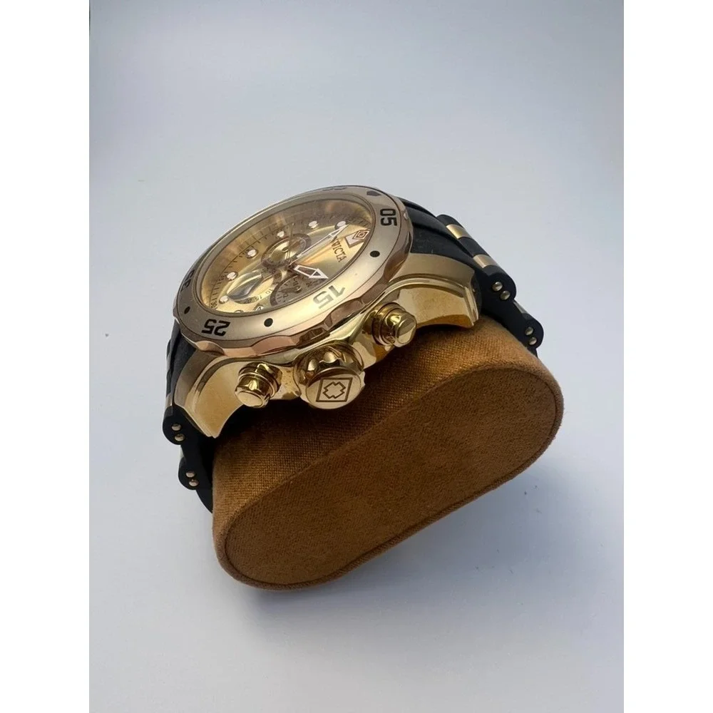 #W013 Invicta Pro Diver Scuba 17884 Swiss Quartz Chronograph 48mm Gold Watch